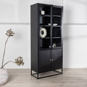 Vitrinenschrank Baku L in Farbe Schwarz von Kommodly