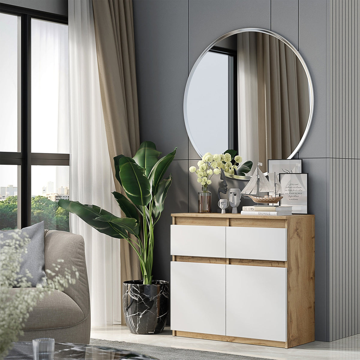 Noah Sideboard 80 cm / 2 Schubladen in Farbe von kommodly