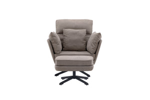 Sessel Roka Grau mit Fußhocker in Farbe von kommodly