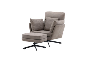 Sessel Roka Grau mit Fußhocker in Farbe von kommodly