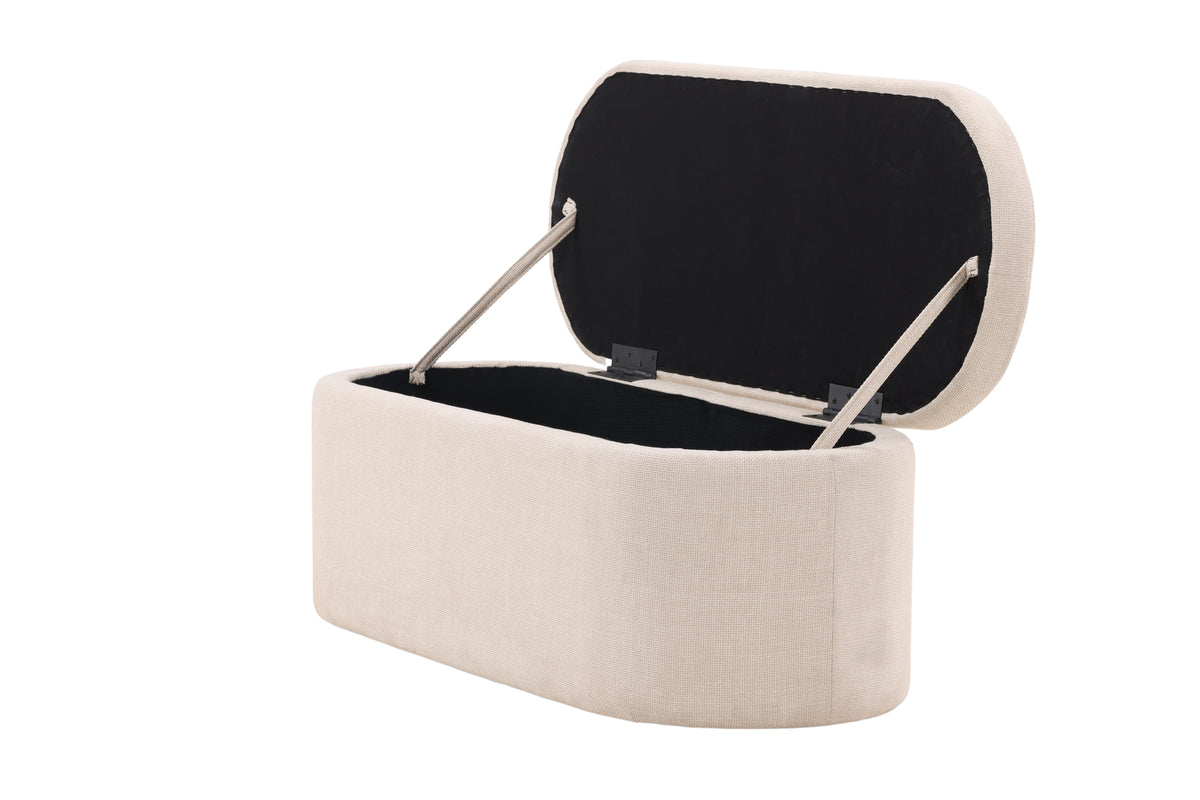 Sitzpouf Oria Cremeweiß in Farbe von kommodly