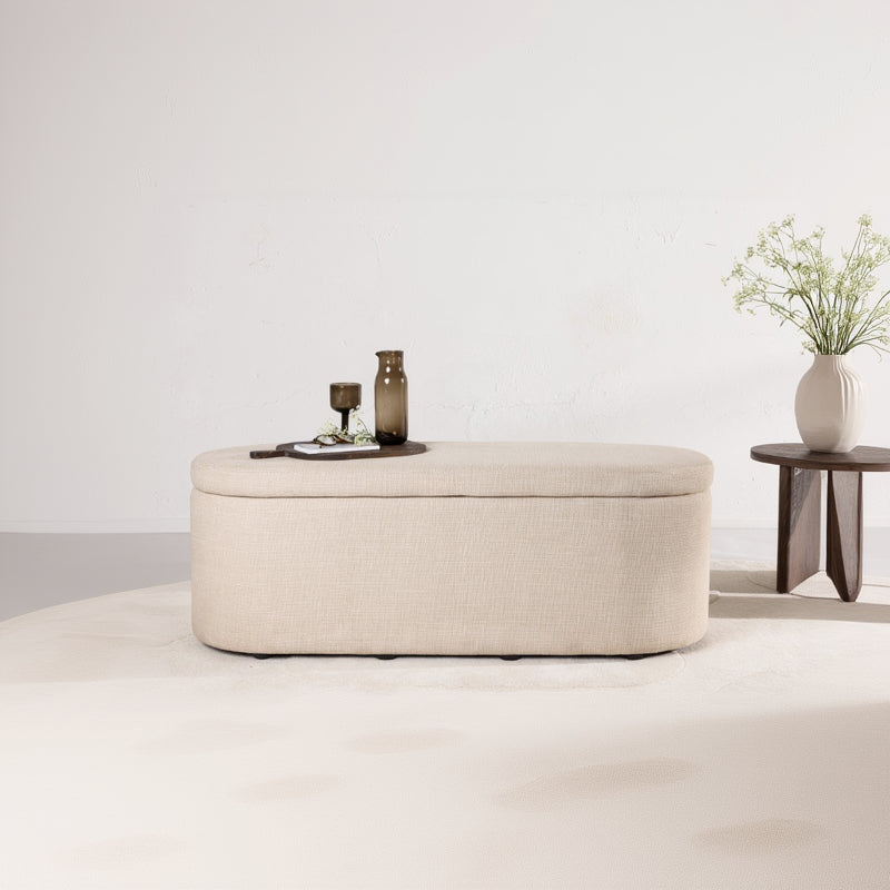 Sitzpouf Oria Cremeweiß in Farbe von kommodly