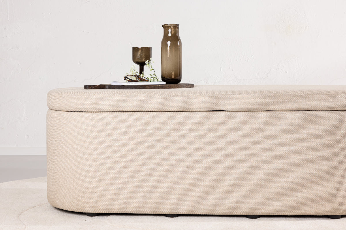 Sitzpouf Oria Cremeweiß in Farbe von kommodly