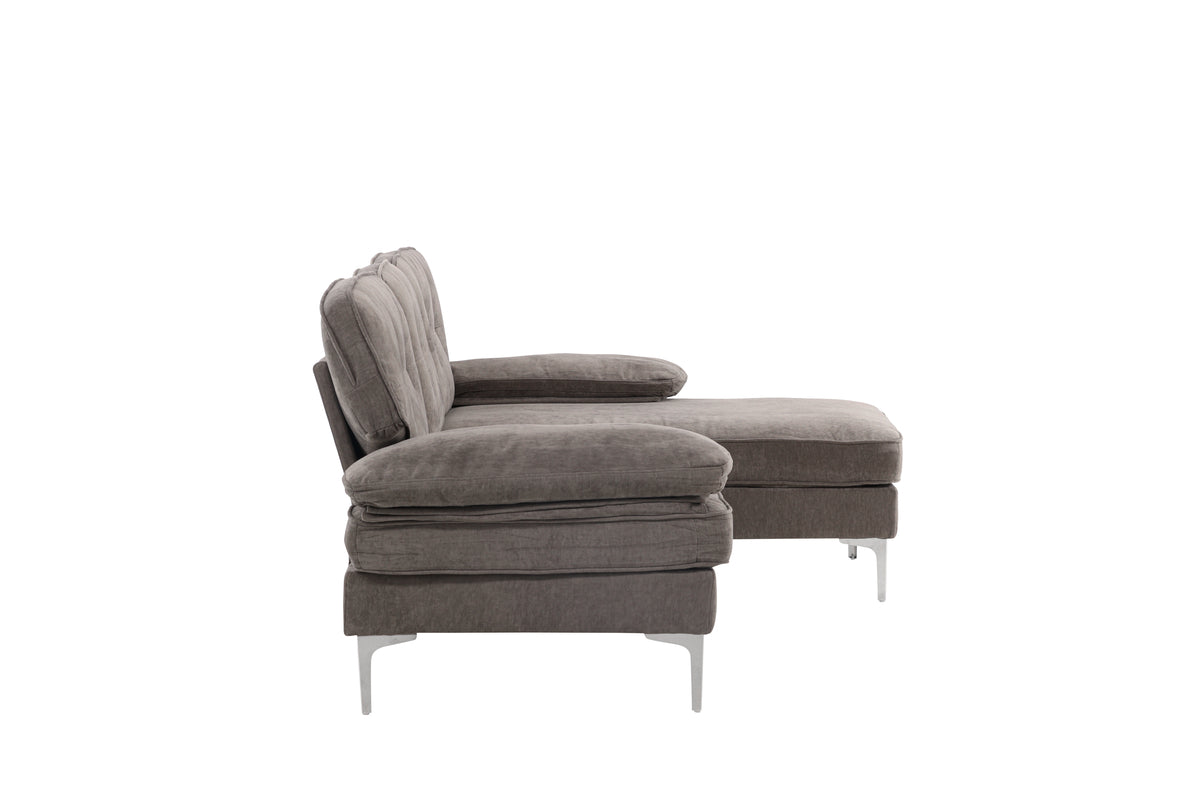 Ecksofa-Set Zeto Dunkelgrau in Farbe von kommodly