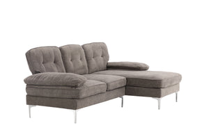 Ecksofa-Set Zeto Dunkelgrau in Farbe von kommodly