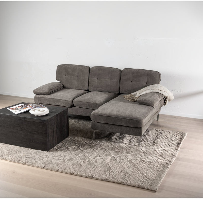 Ecksofa-Set Zeto Dunkelgrau in Farbe von kommodly