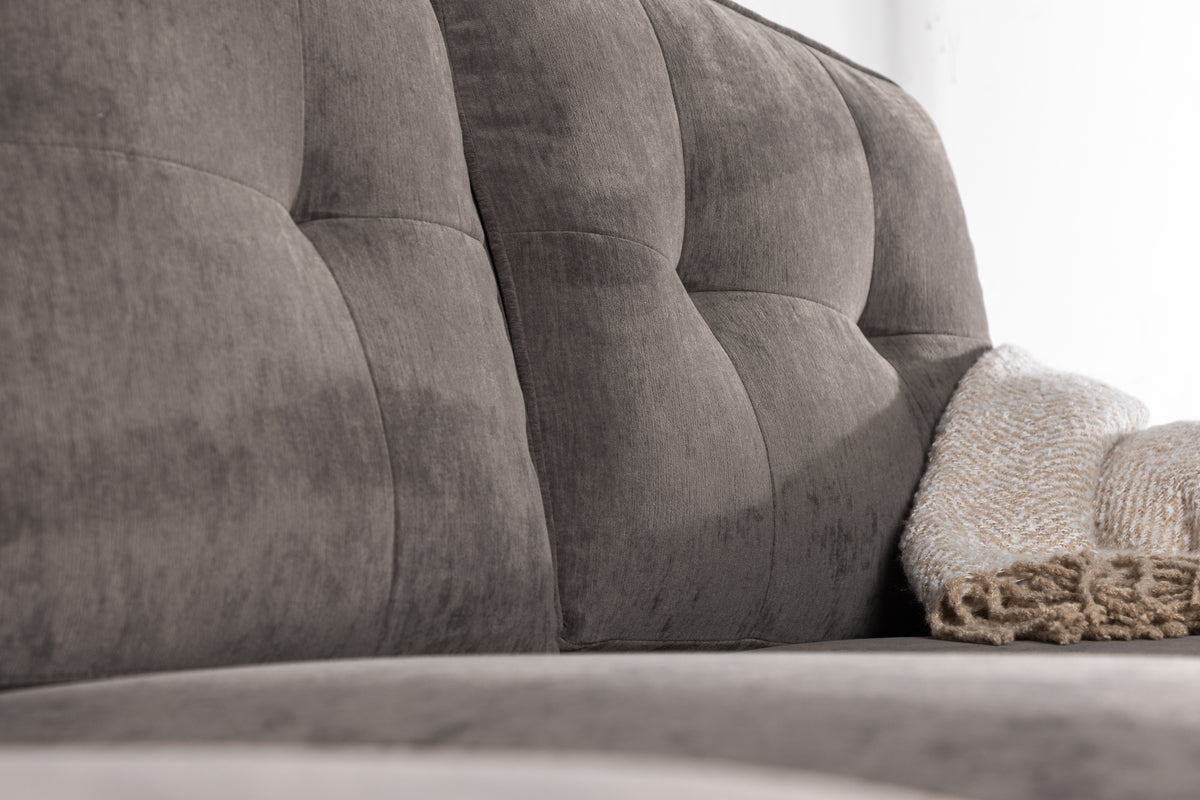 Ecksofa-Set Zeto Dunkelgrau in Farbe von kommodly