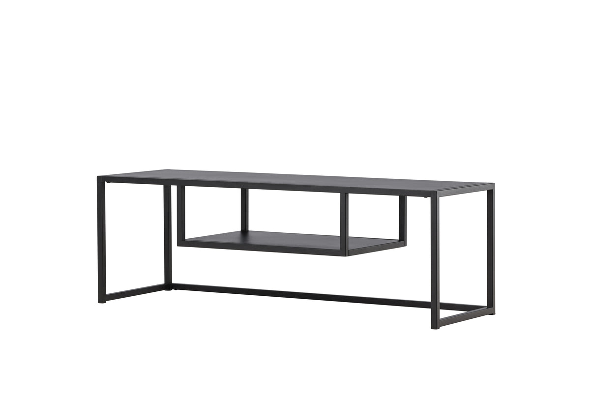 TV-Lowboard Faxe Schwarz aus Stahl in Farbe von kommodly