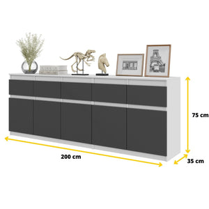 Noah Kommoden-Set 200 cm, 2-teilig in Farbe von kommodly