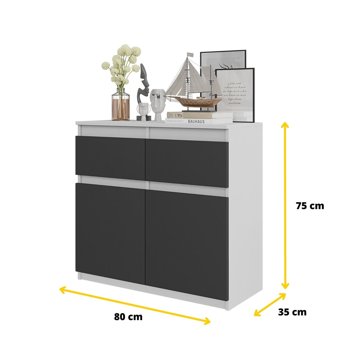 Noah Sideboard 80 cm / 2 Schubladen in Farbe von kommodly