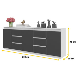 Mikel Kommoden-Set 200 cm, 2-teilig in Farbe von kommodly