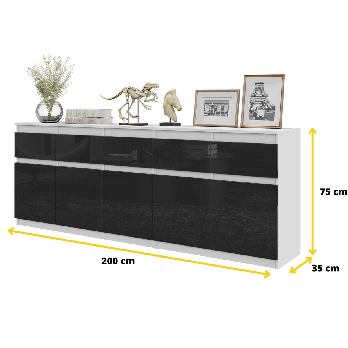Noah Kommoden-Set 200 cm, 2-teilig in Farbe von kommodly