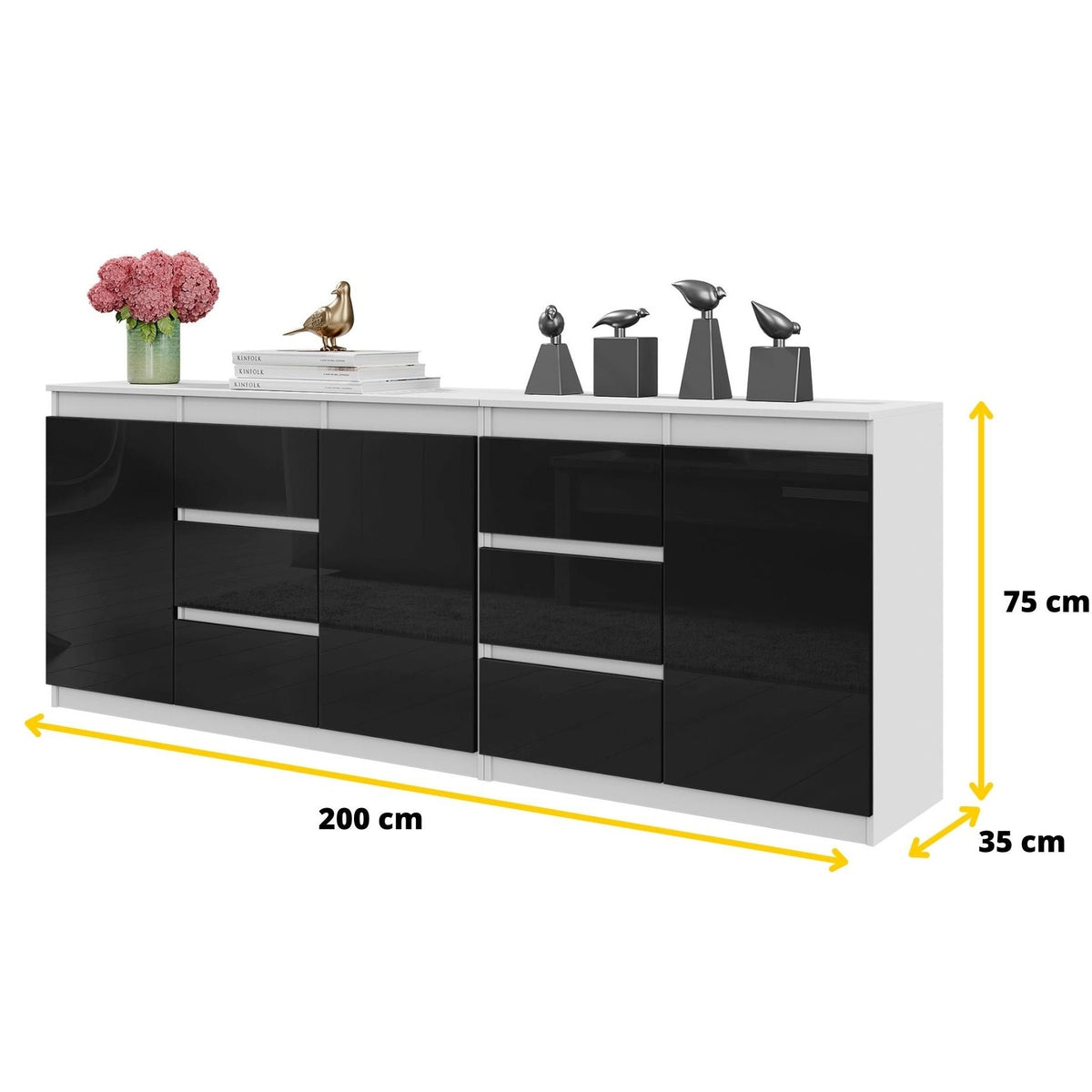 Mikel Kommoden-Set 200 cm, 2-teilig in Farbe von kommodly