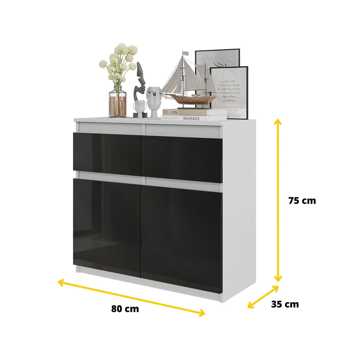 Noah Sideboard 80 cm / 2 Schubladen in Farbe von kommodly
