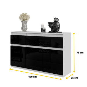 Noah Sideboard 120 cm / 3 Schubladen in Farbe von kommodly