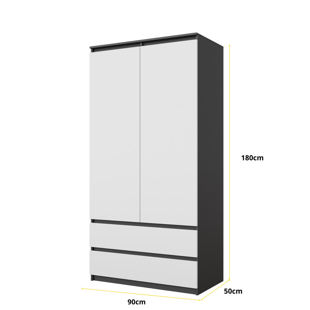 Joelle Kleiderschrank 90 cm / 2 Türen in Farbe von kommodly