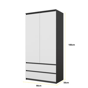 Joelle Kleiderschrank 90 cm / 2 Türen in Farbe von kommodly