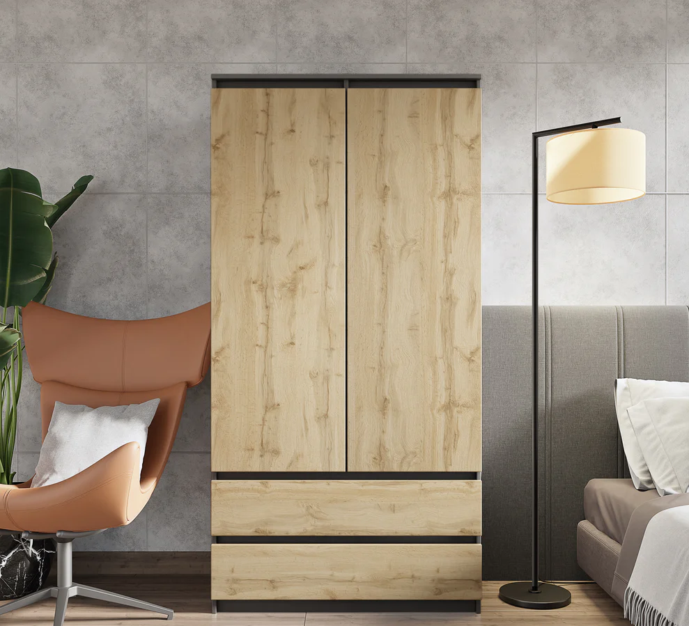 Joelle Kleiderschrank 90 cm / 2 Türen in Farbe von kommodly