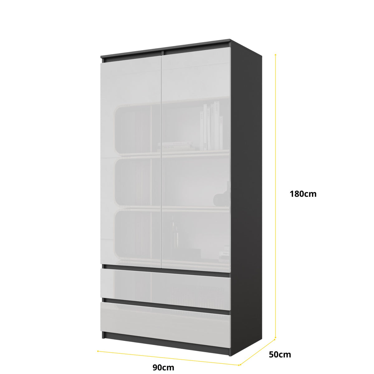 Joelle Kleiderschrank 90 cm / 2 Türen in Farbe von kommodly