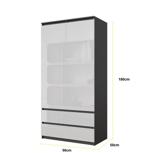 Joelle Kleiderschrank 90 cm / 2 Türen in Farbe von kommodly