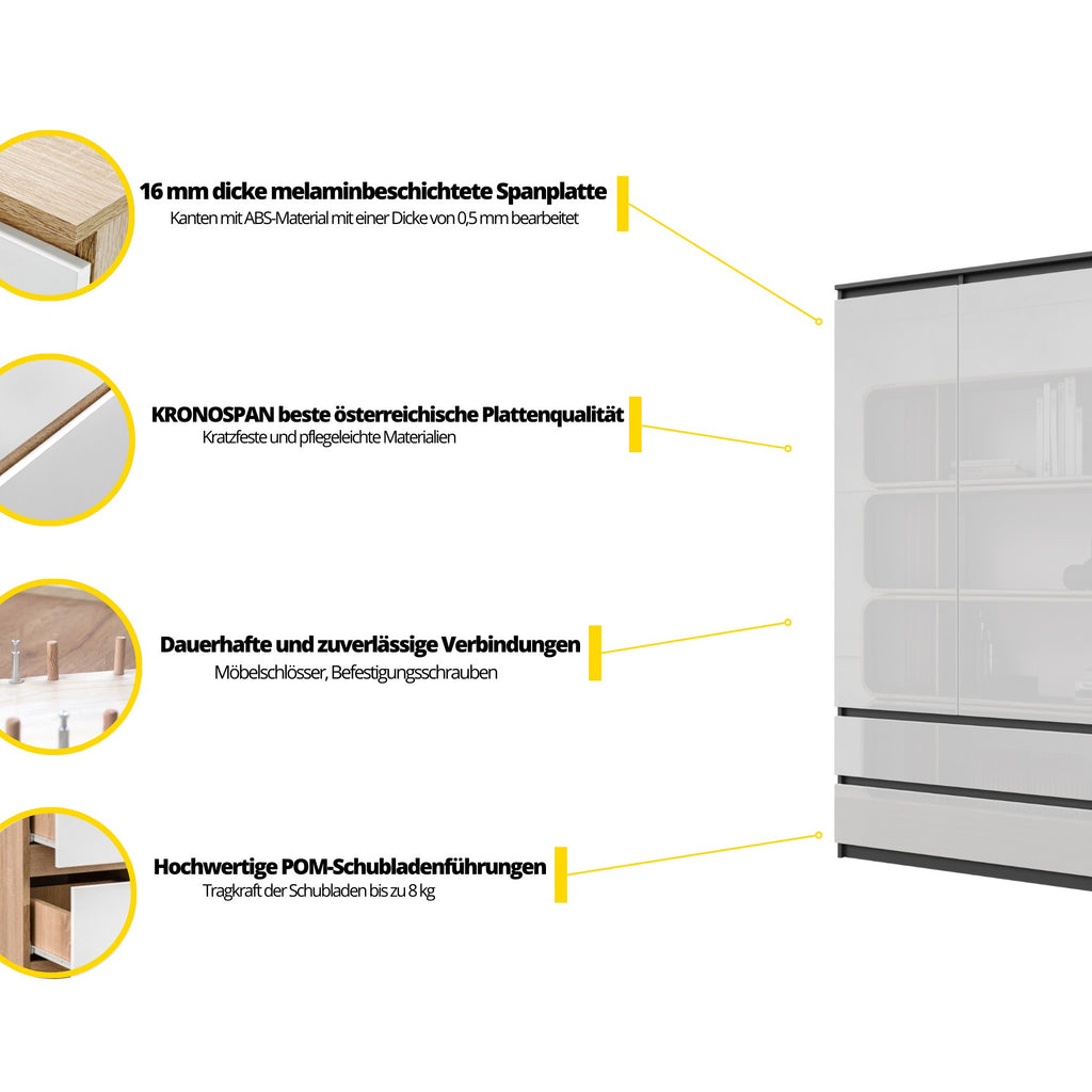 Joelle Kleiderschrank 90 cm / 2 Türen in Farbe von kommodly