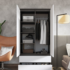 Joelle Kleiderschrank 90 cm / 2 Türen in Farbe von kommodly