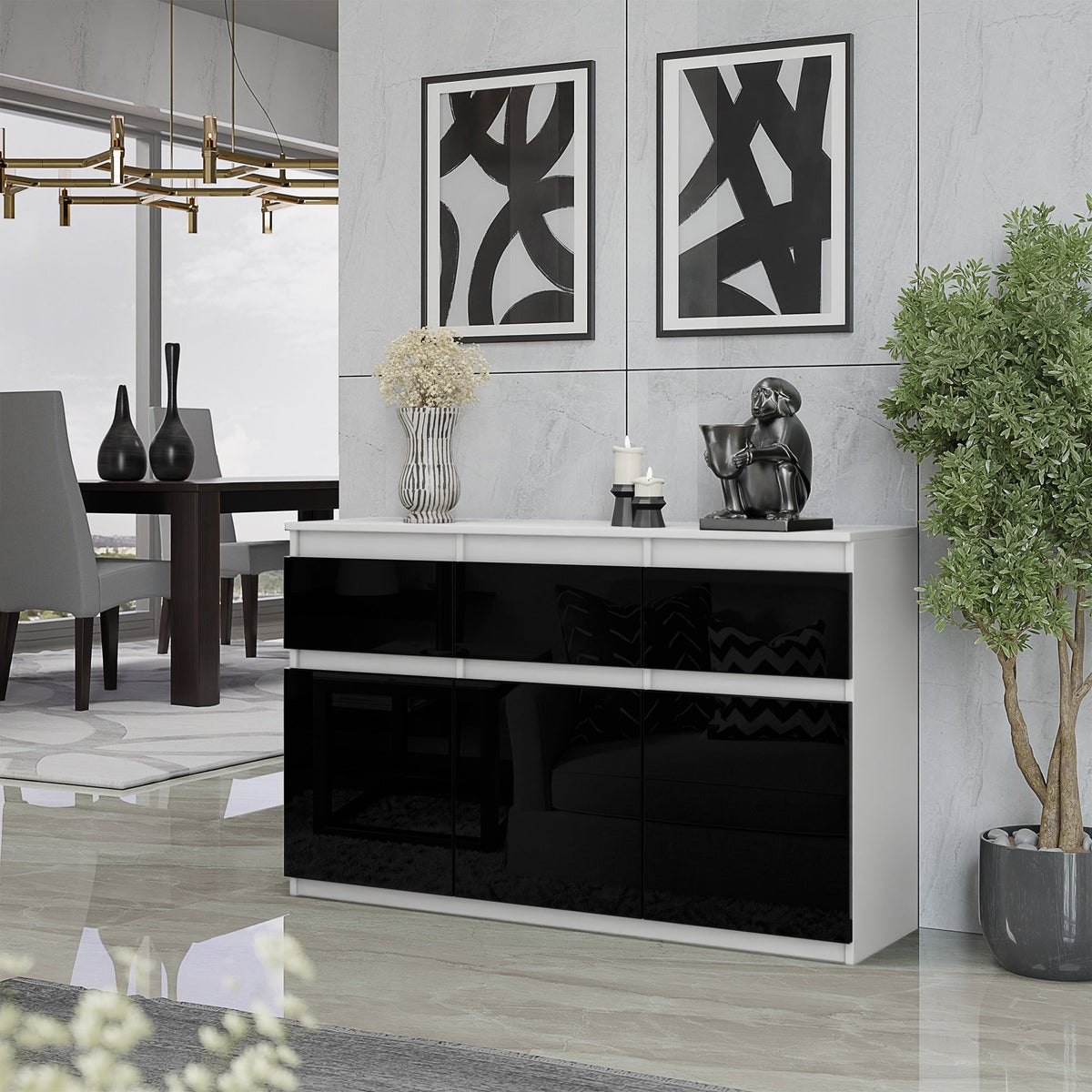 Noah Sideboard 120 cm / 3 Schubladen in Farbe von kommodly