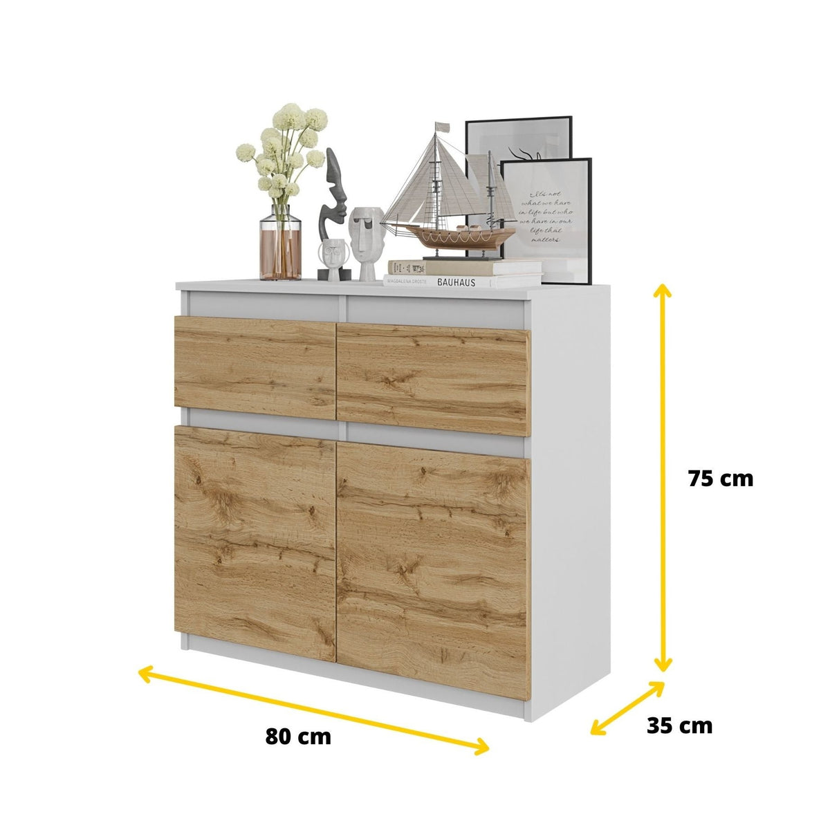 Noah Sideboard 80 cm / 2 Schubladen in Farbe von kommodly