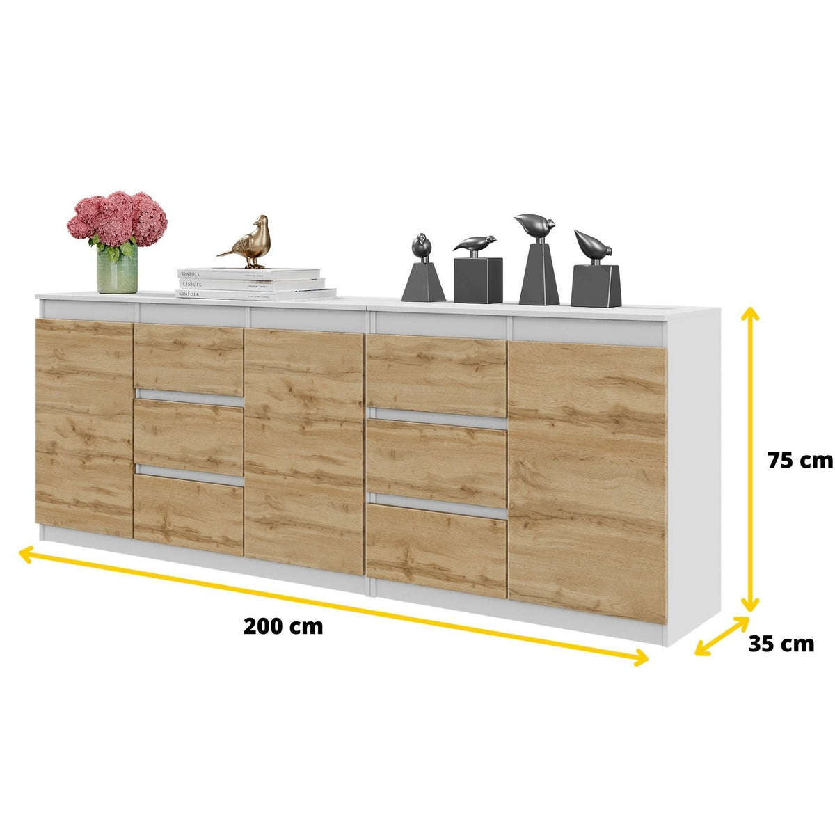 Mikel Kommoden-Set 200 cm, 2-teilig in Farbe von kommodly