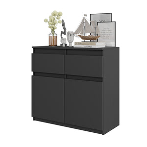 Noah Sideboard 80 cm / 2 Schubladen in Farbe Anthrazit Anthrazit von kommodly