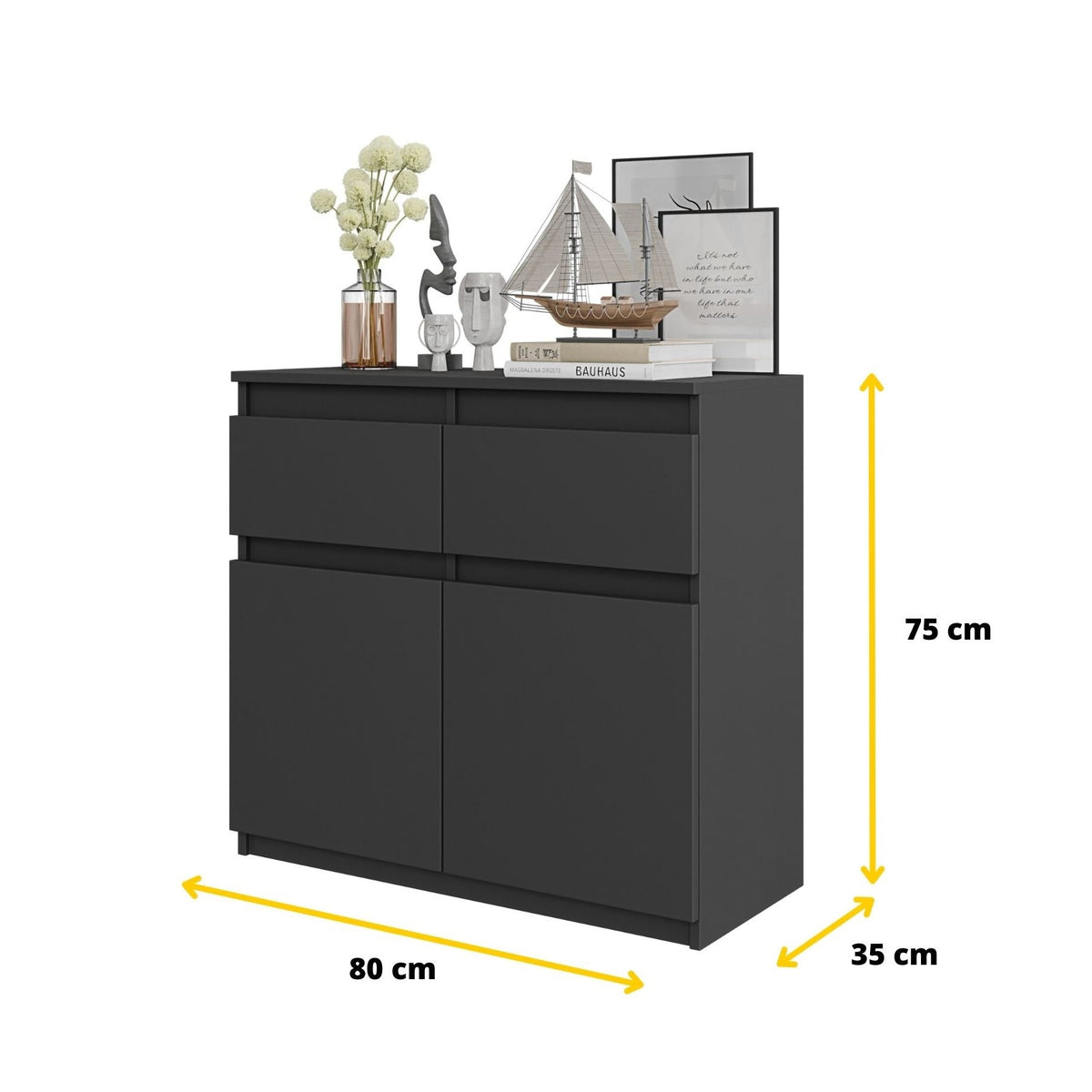 Noah Sideboard 80 cm / 2 Schubladen in Farbe von kommodly