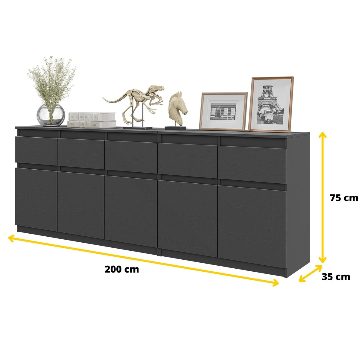 Noah Kommoden-Set 200 cm, 2-teilig in Farbe von kommodly