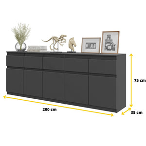Noah Kommoden-Set 200 cm, 2-teilig in Farbe von kommodly