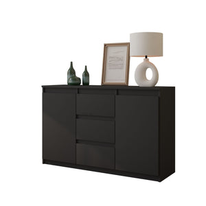 Mikel Sideboard 120 cm / 3 Schubladen in Farbe Anthrazit Anthrazit von kommodly