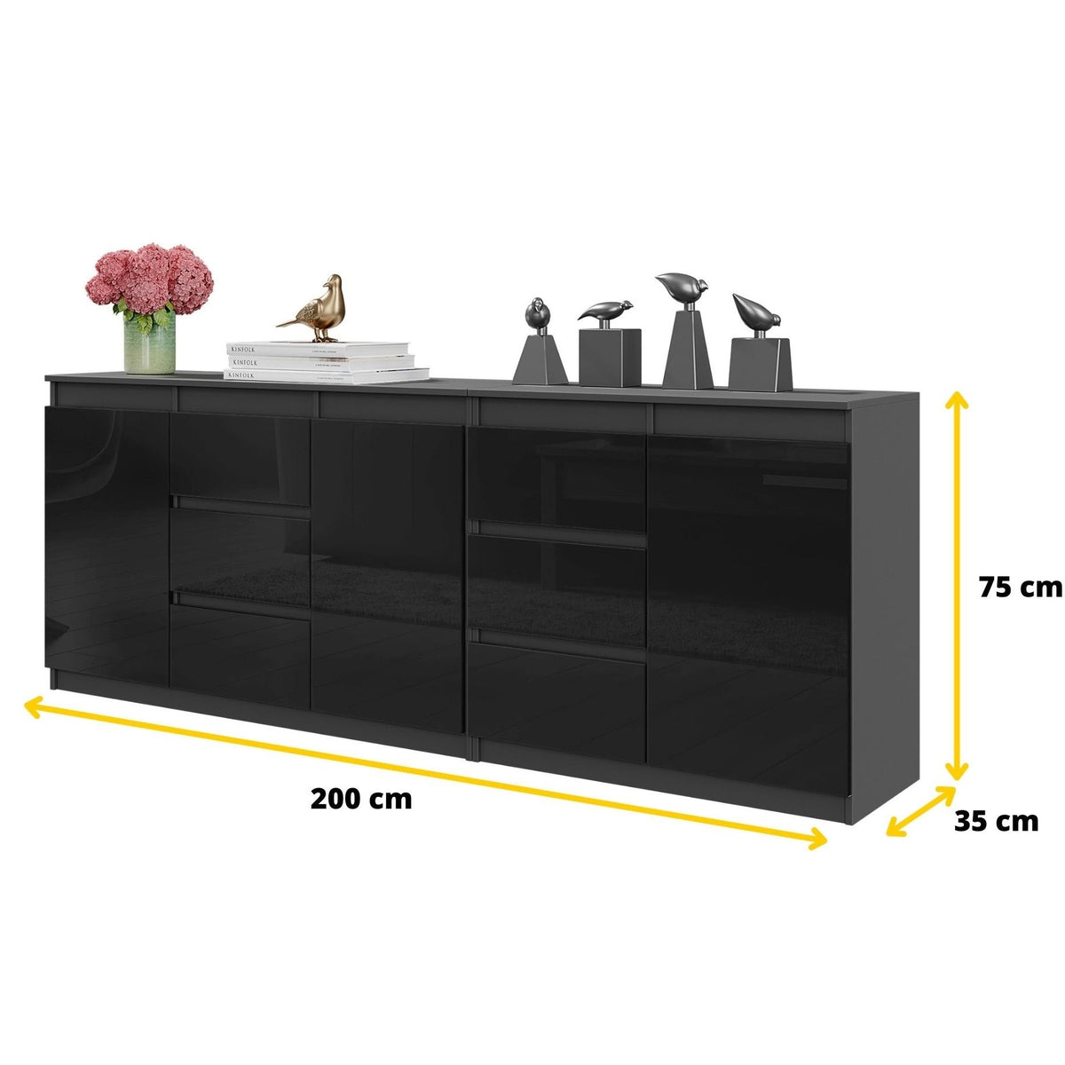 Mikel Kommoden-Set 200 cm, 2-teilig in Farbe von kommodly