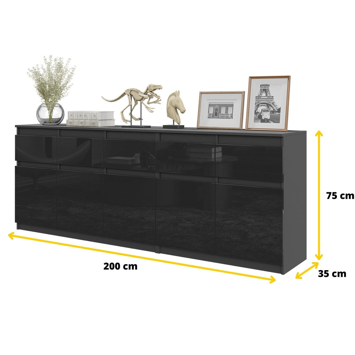 Noah Kommoden-Set 200 cm, 2-teilig in Farbe von kommodly