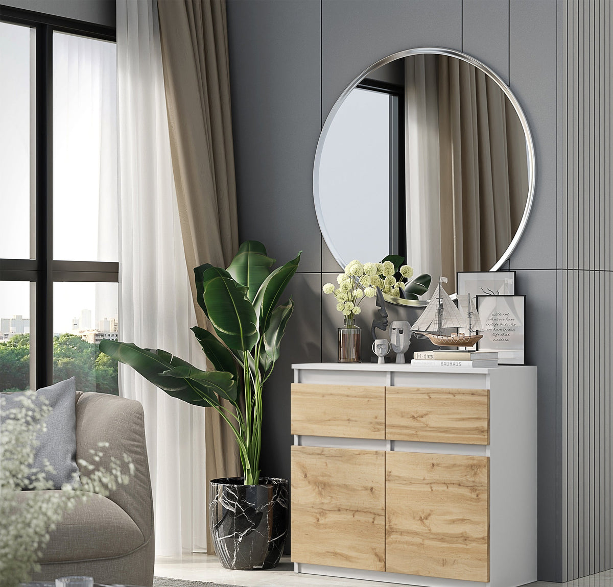 Noah Sideboard 80 cm / 2 Schubladen in Farbe von kommodly