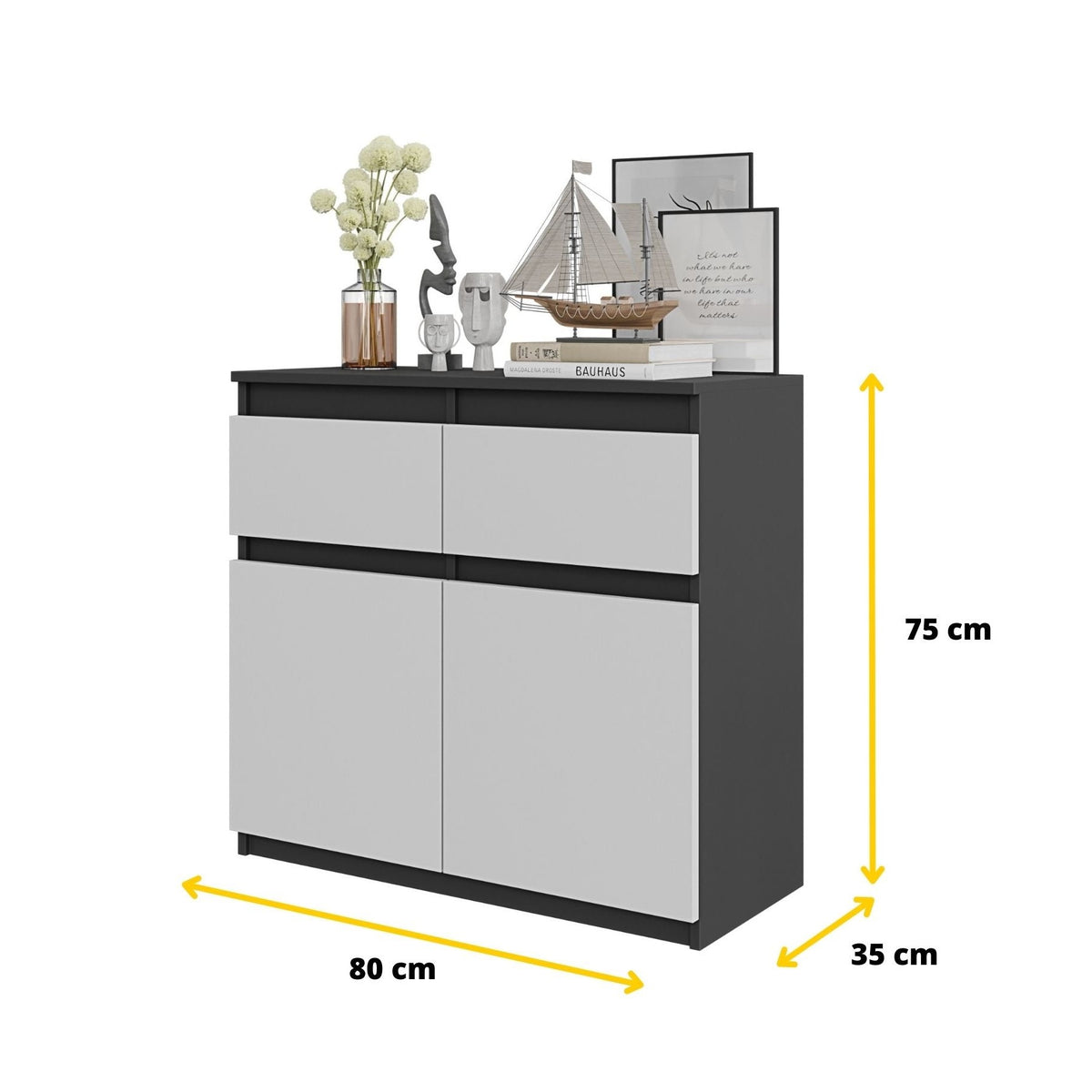 Noah Sideboard 80 cm / 2 Schubladen in Farbe von kommodly