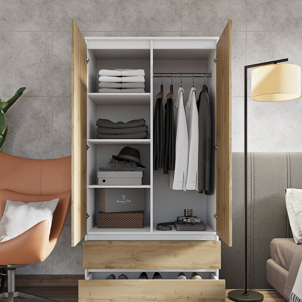 Joelle Kleiderschrank 90 cm / 2 Türen in Farbe von kommodly