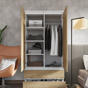 Joelle Kleiderschrank 90 cm / 2 Türen in Farbe von kommodly