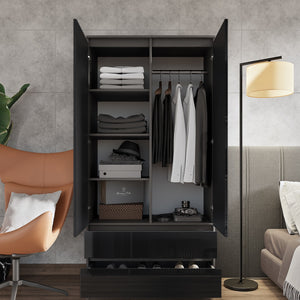 Joelle Kleiderschrank 90 cm / 2 Türen in Farbe von kommodly