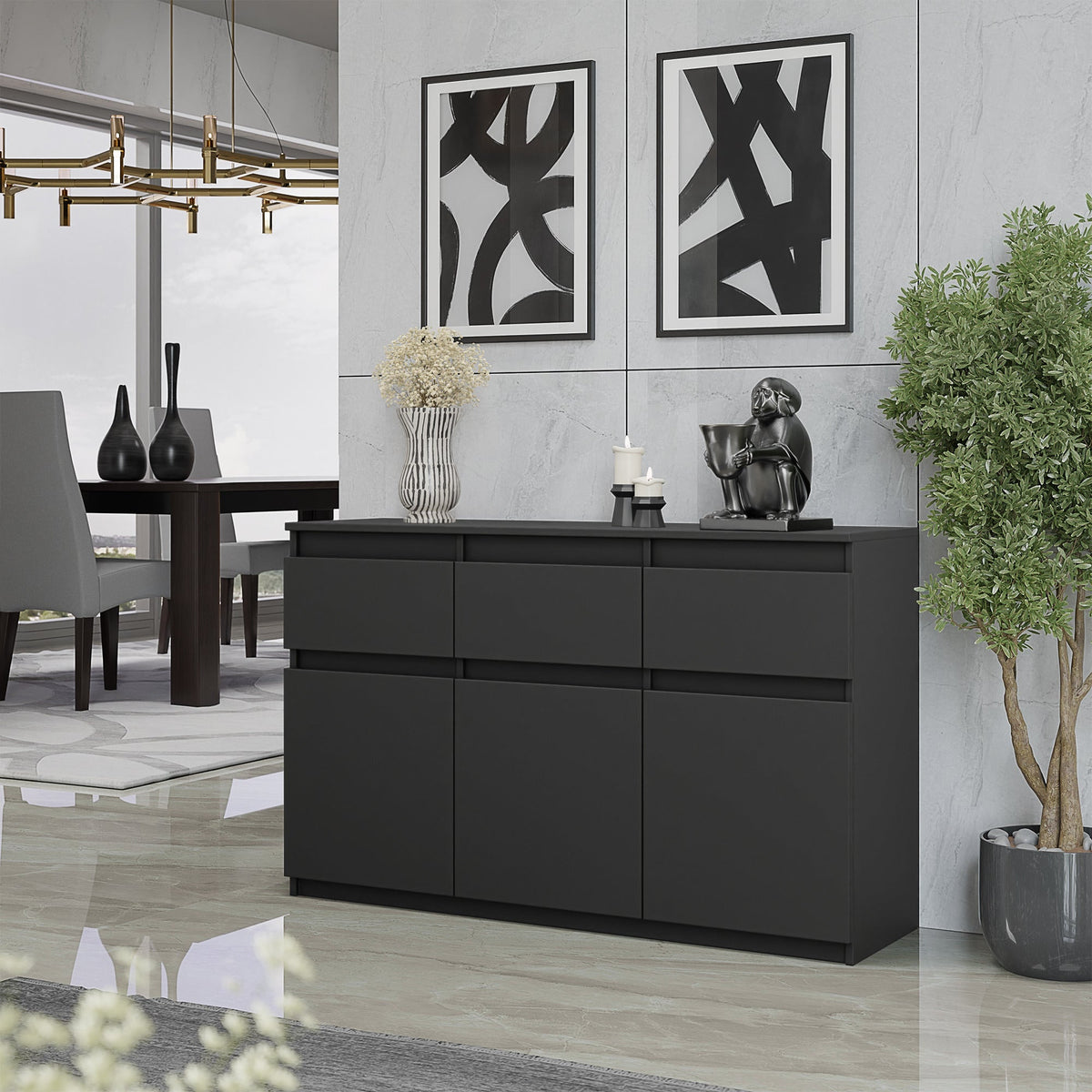 Noah Sideboard 120 cm / 3 Schubladen in Farbe von kommodly