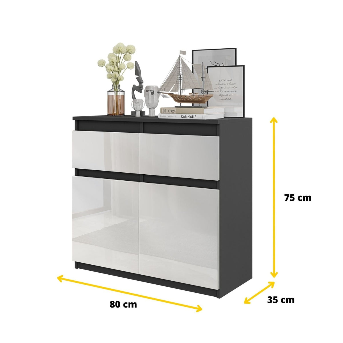 Noah Sideboard 80 cm / 2 Schubladen in Farbe von kommodly