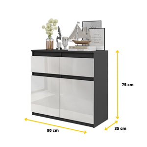 Noah Sideboard 80 cm / 2 Schubladen in Farbe von kommodly