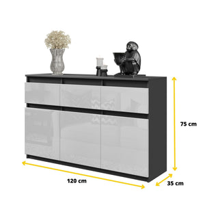 Noah Sideboard 120 cm / 3 Schubladen in Farbe von kommodly