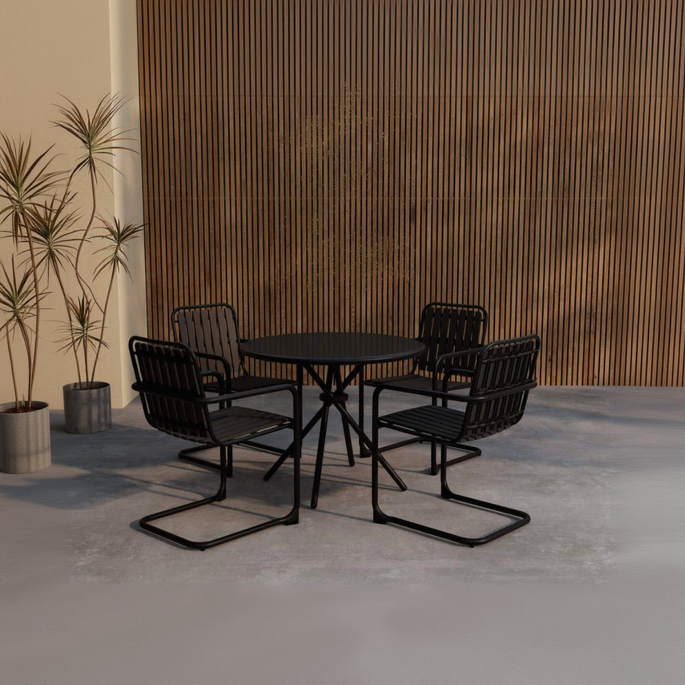Garten-Set Chio 5-Teilig in Farbe Schwarz von Kommodly