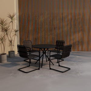 Garten-Set Chio 5-Teilig in Farbe Schwarz von Kommodly