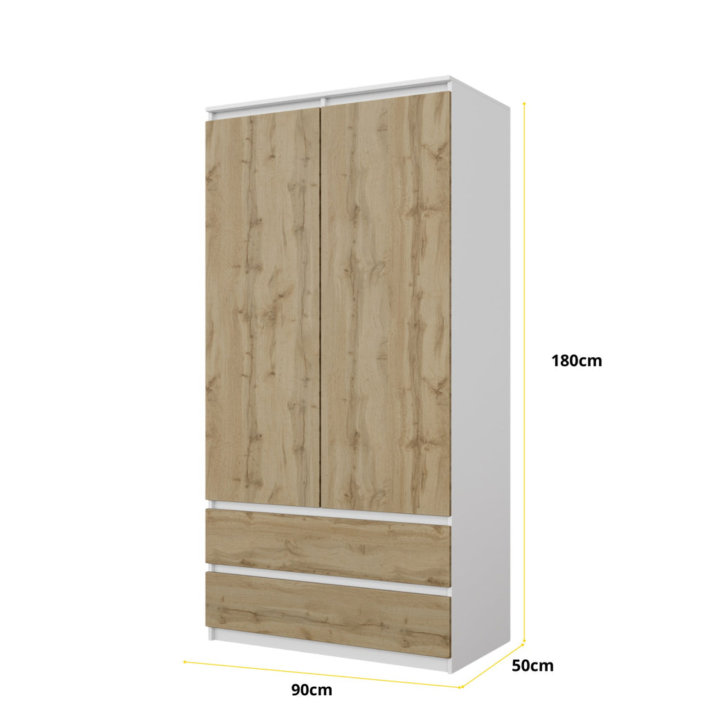 Joelle Kleiderschrank 90 cm / 2 Türen in Farbe von kommodly