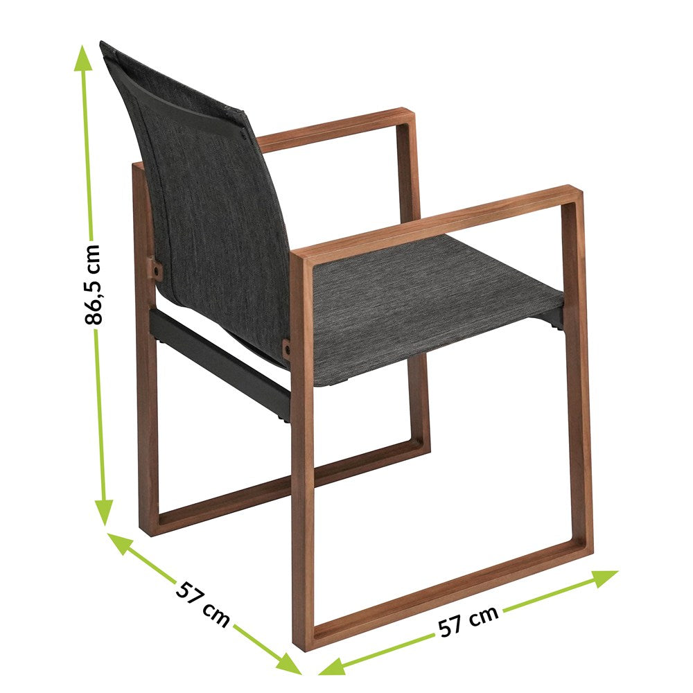Gartenmöbel-Set Nida Anthrazit/Braun in Farbe von kommodly