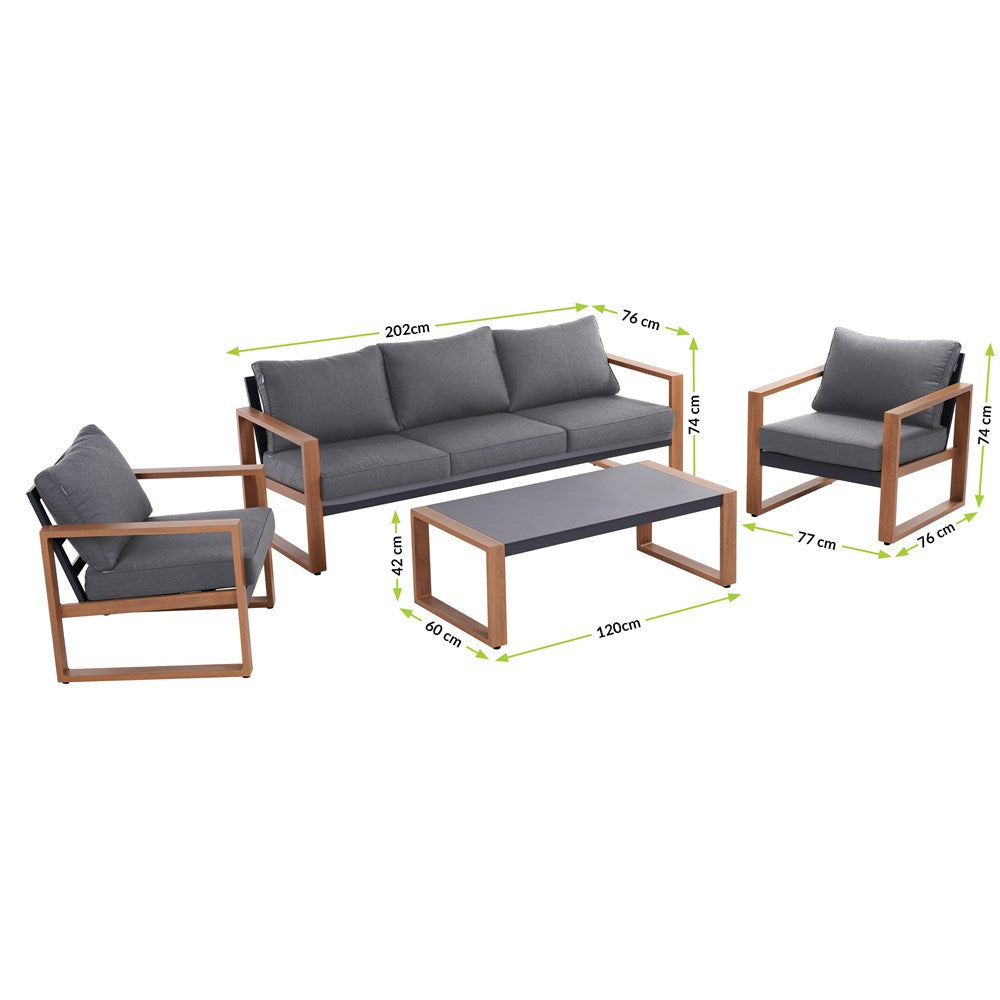 Gartenmöbel-Set Vega Anthrazit/Braun in Farbe von kommodly